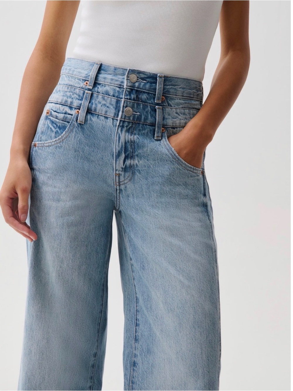 PISTOLA Women’s Light Wash Wide-Leg Jeans - Light Blue - NWT - Picture 6 of 8